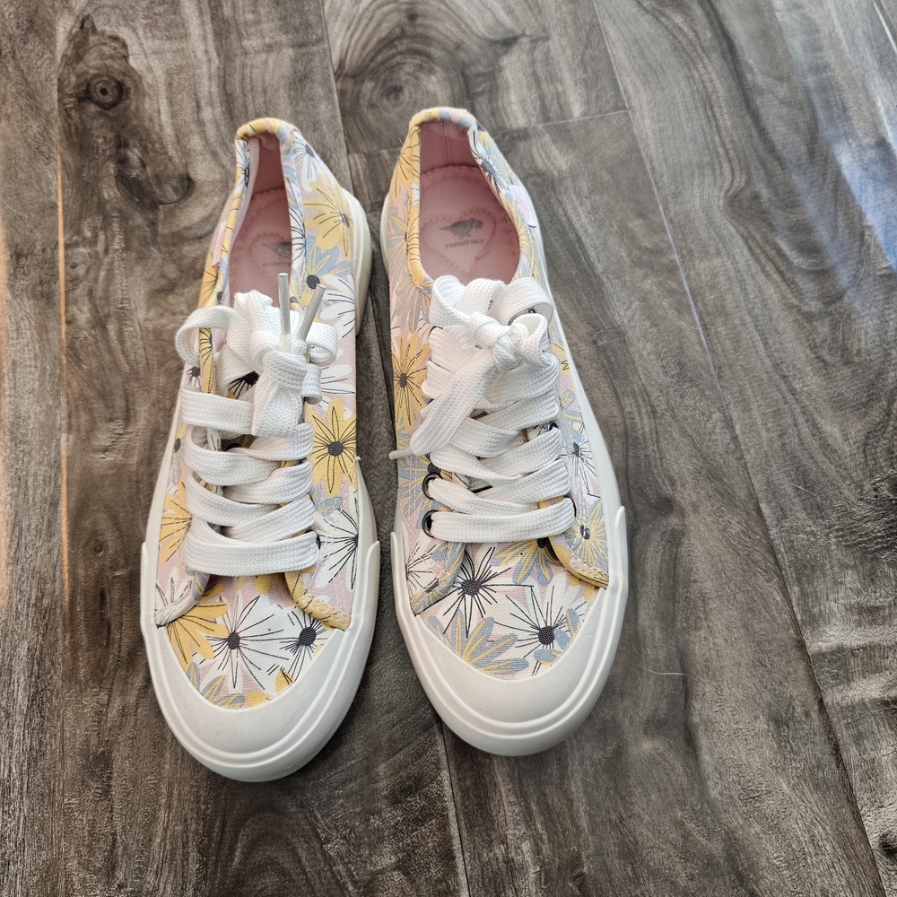Rocket Dog Floral Sneakers - White and Yellow